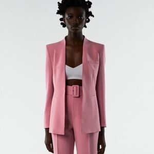 Zara Women's Vibrant Pink Suit Jacket